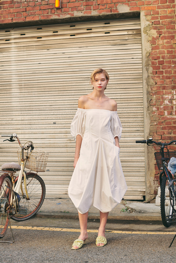 off the shoulder dress cotton ASOS DESIGN embroidered off shoulder cotton maxi dress with ruched bust detail in white