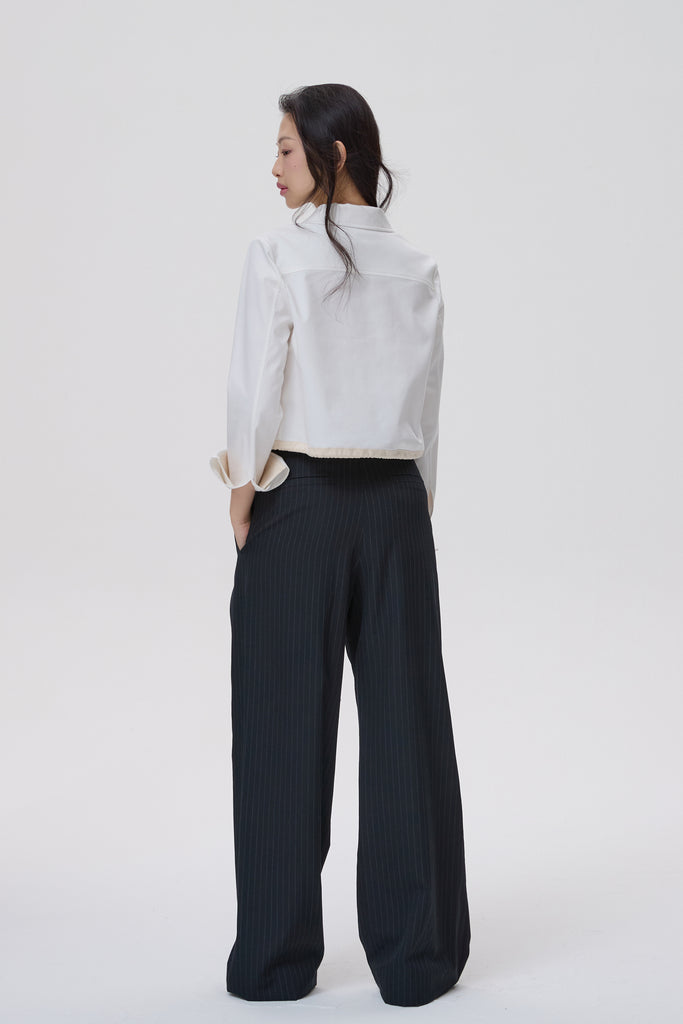 HYE DRAWSTRING CROPPED SHIRT