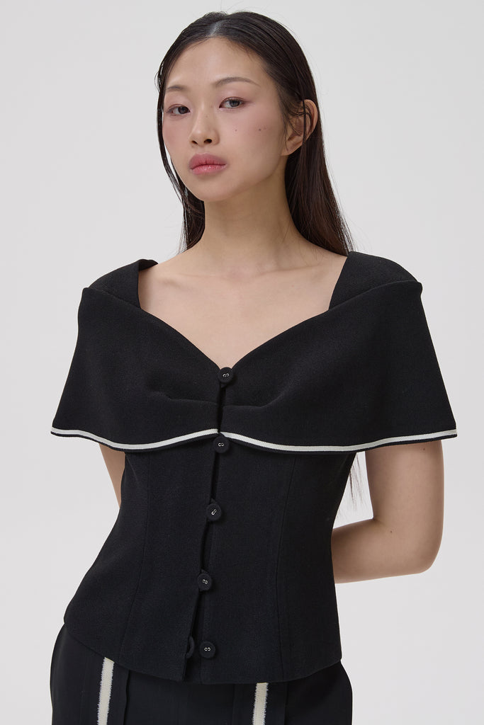 GARDEN SAND CREPE TOP