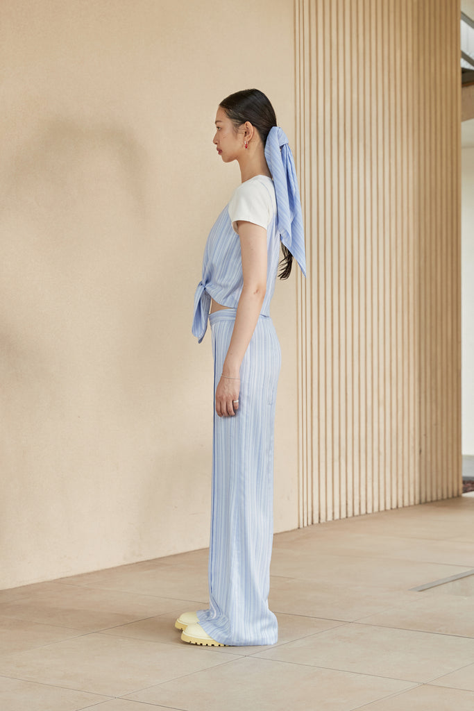 MUELLE BLUE STRIPE JACQUARD TOP
