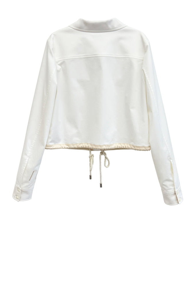 HYE DRAWSTRING CROPPED SHIRT