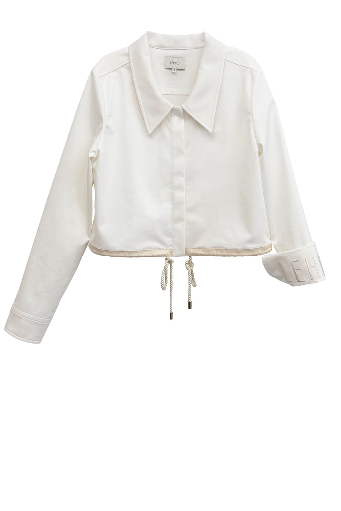 HYE DRAWSTRING CROPPED SHIRT