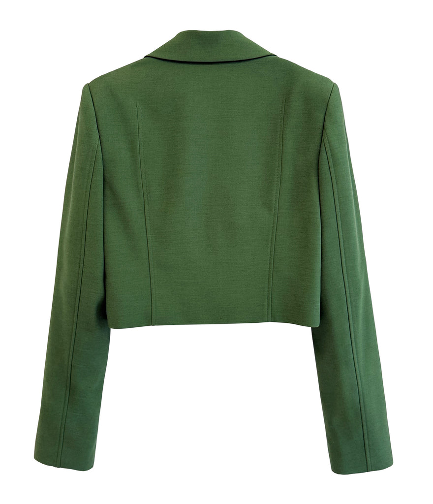 ALAATO CROPPED TWILL CREPE JACKET