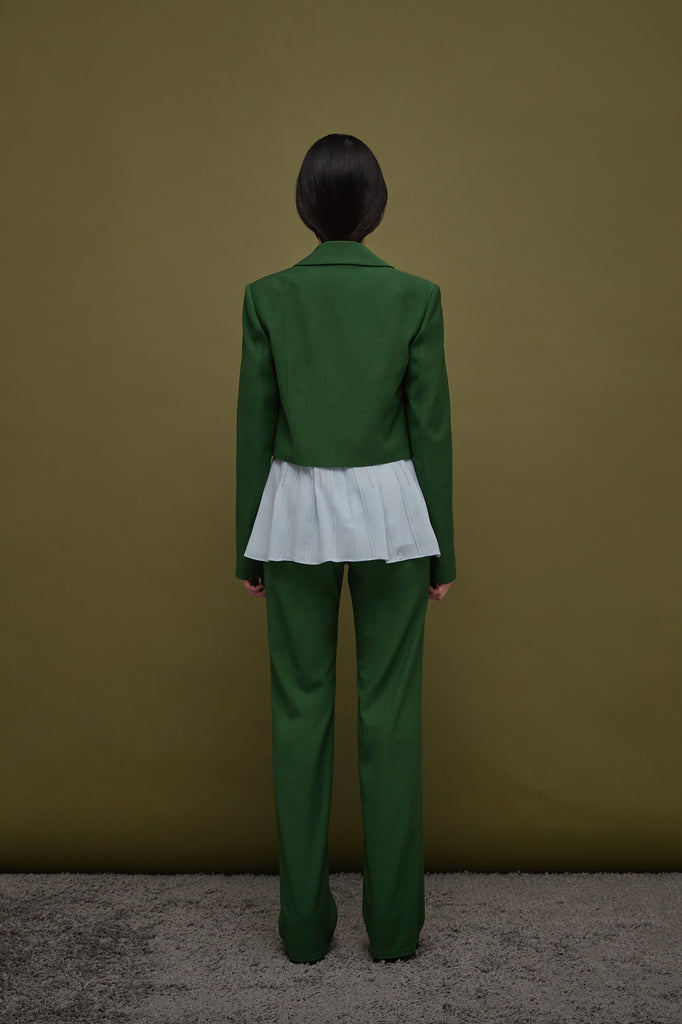 ALAATO CROPPED TWILL CREPE JACKET