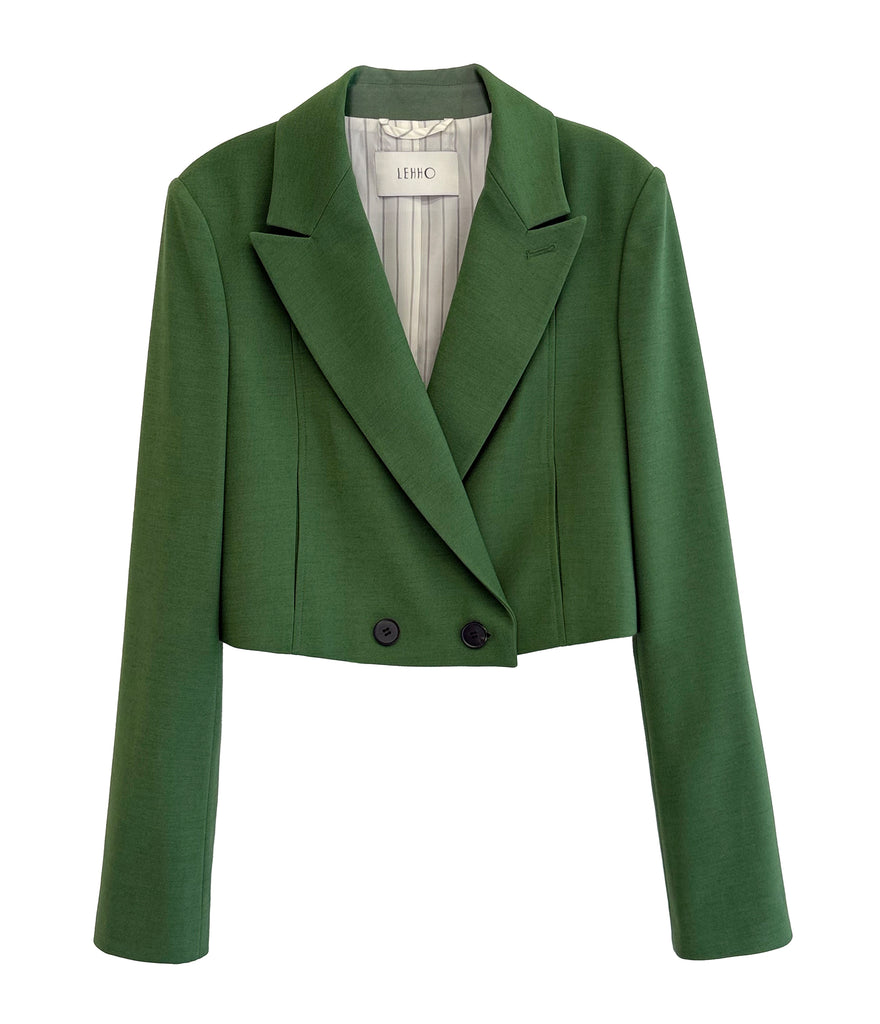 ALAATO CROPPED TWILL CREPE JACKET