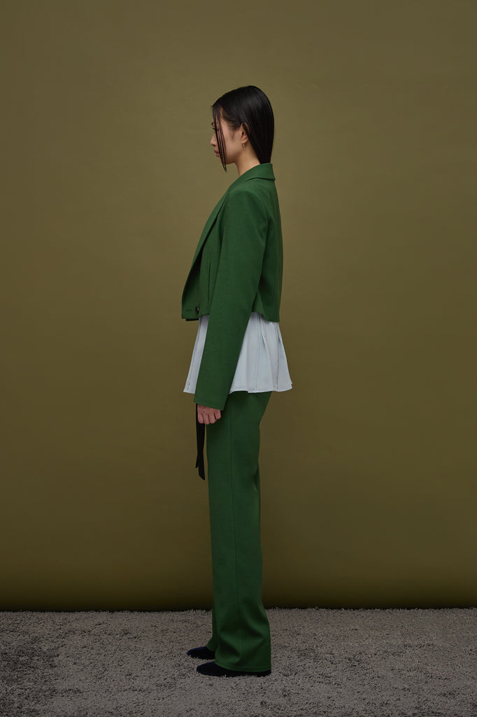 ALAATO CROPPED TWILL CREPE JACKET