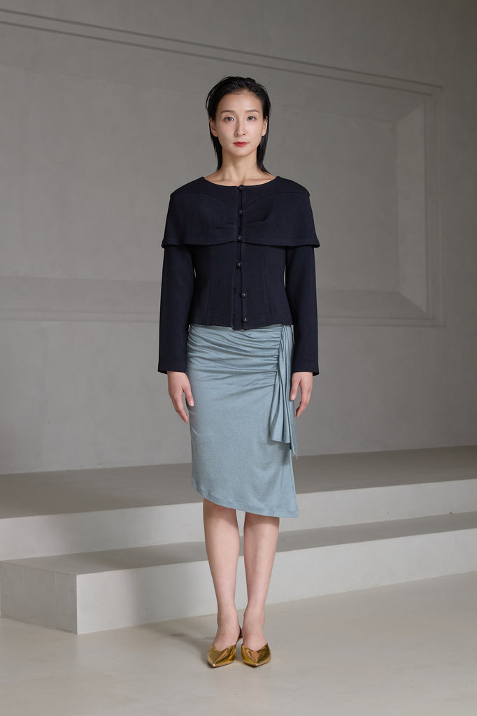 CRESSIDA SILK COTTON JERSEY SKIRT