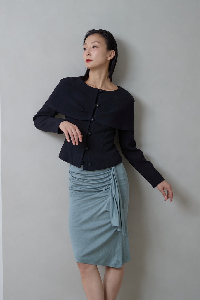 CRESSIDA SILK COTTON JERSEY SKIRT