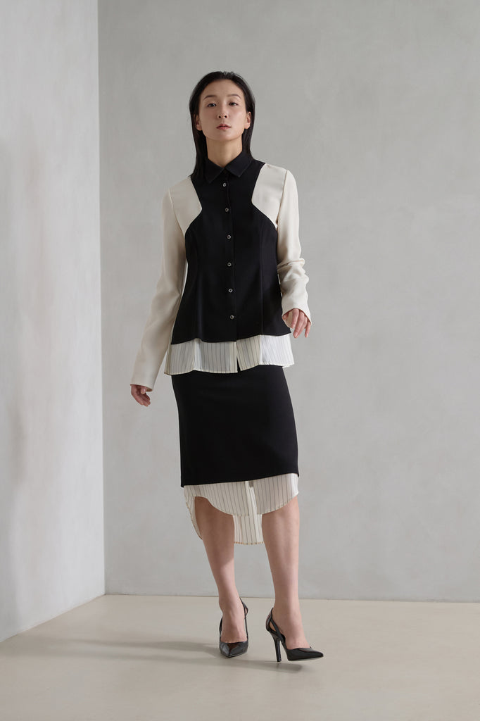 CAREN GEORGETTE CREPE SKIRT