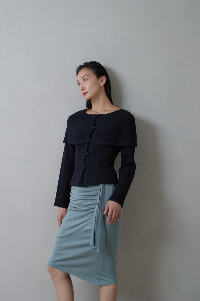 CRESSIDA SILK COTTON JERSEY SKIRT