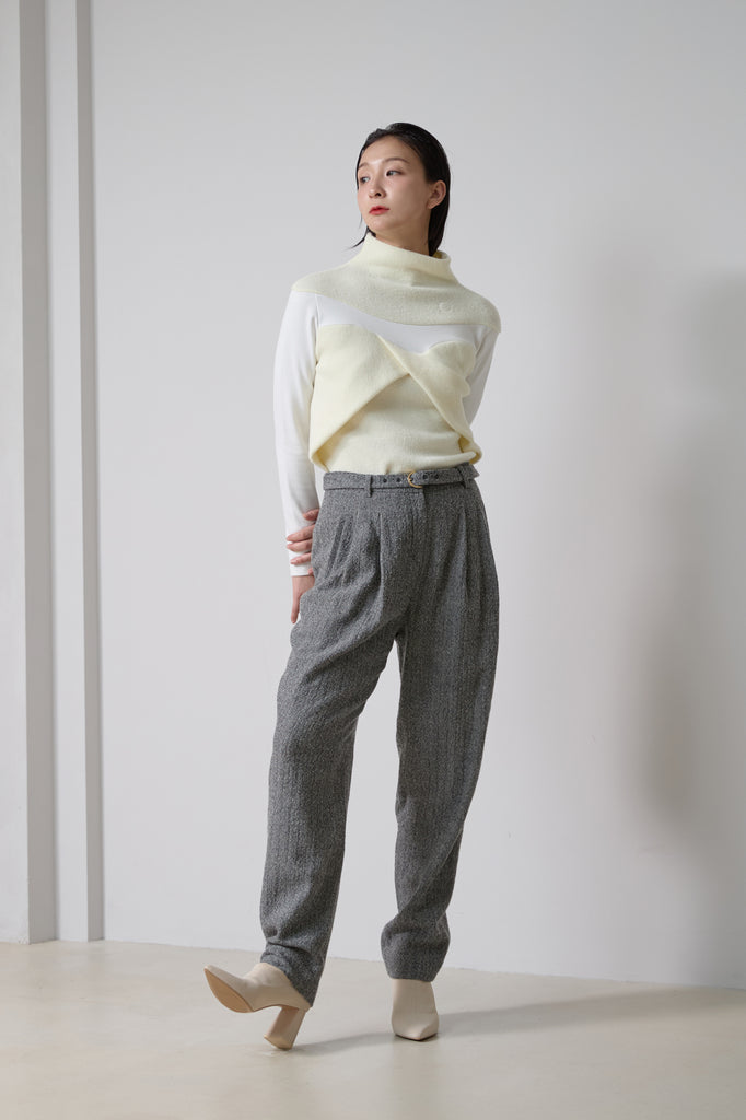GRACE WOOL HERRINGBONE PANTS