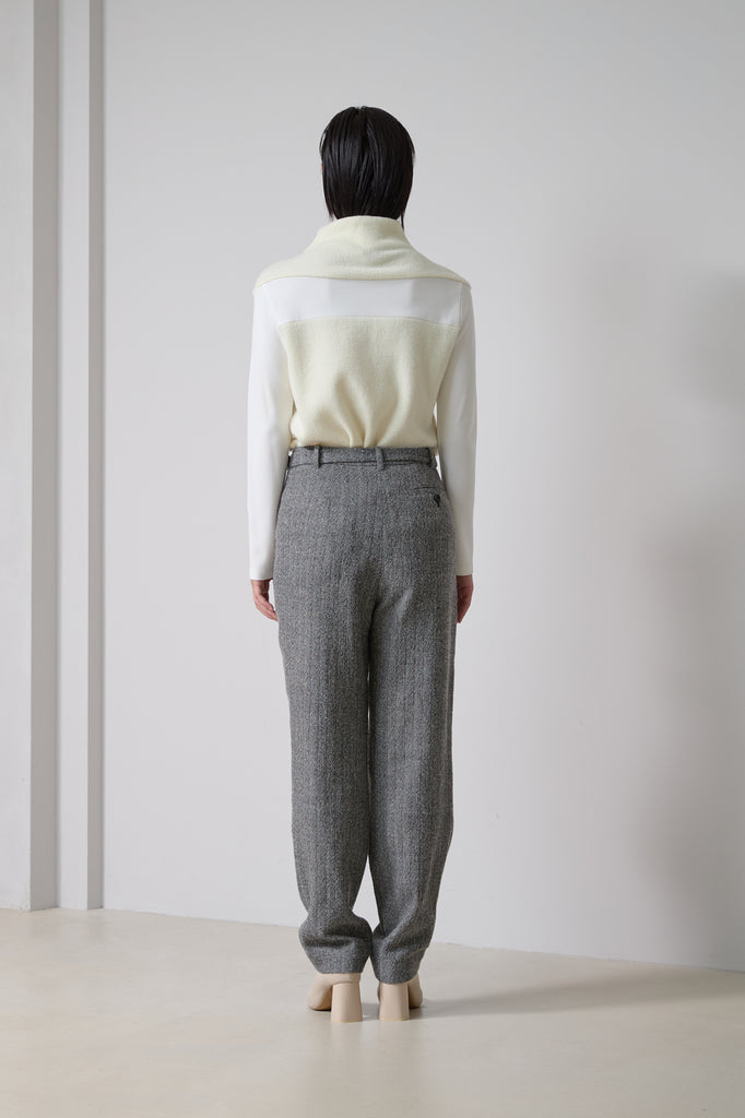 GRACE WOOL HERRINGBONE PANTS