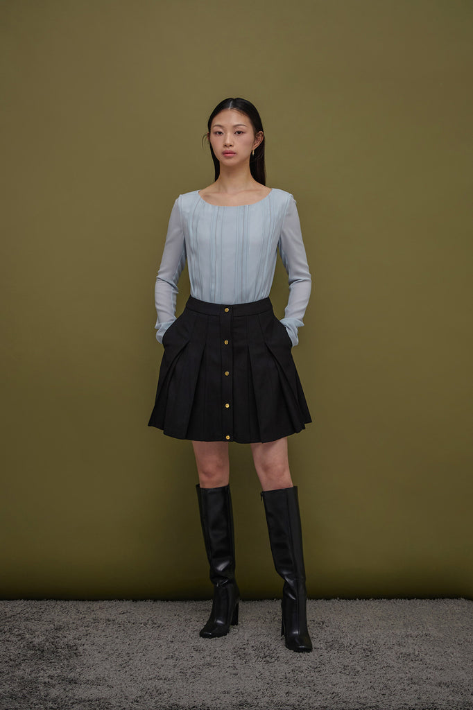 THEA 3 DIMENSIONAL PLEATED SKIRT