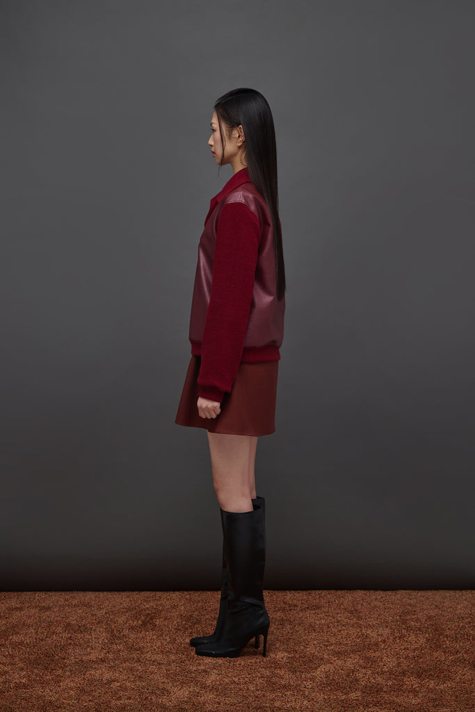 LEHHO VEGAN LEATHER SWEATER