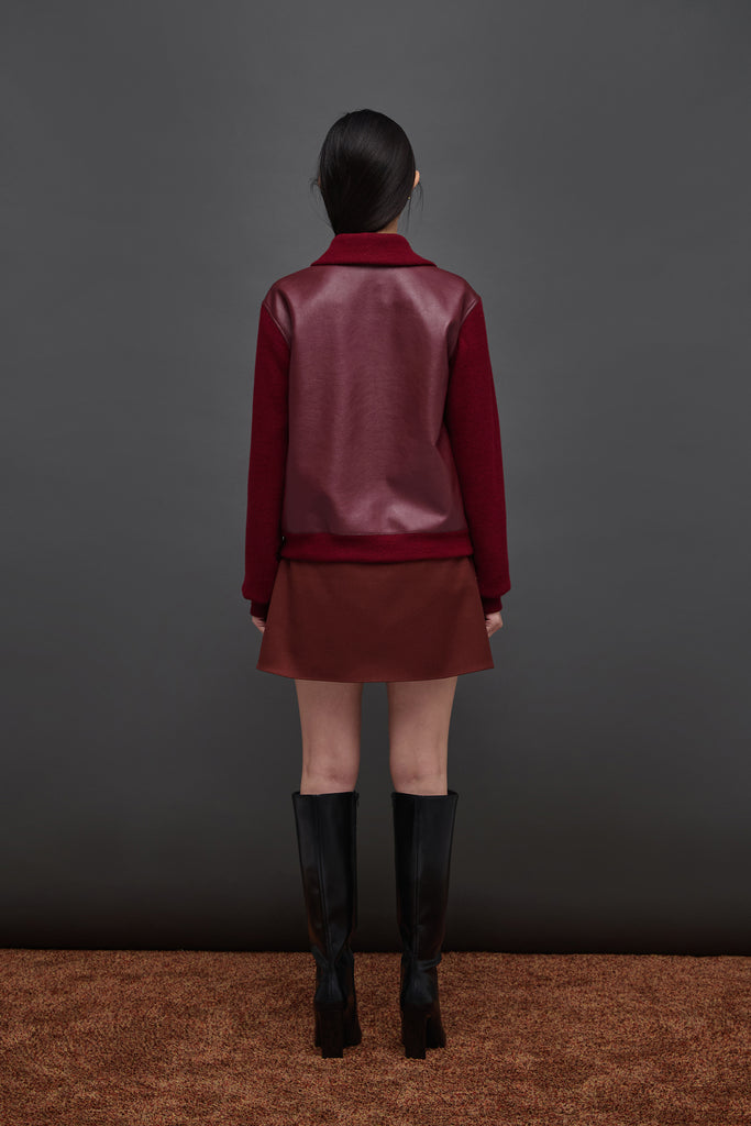LEHHO VEGAN LEATHER SWEATER
