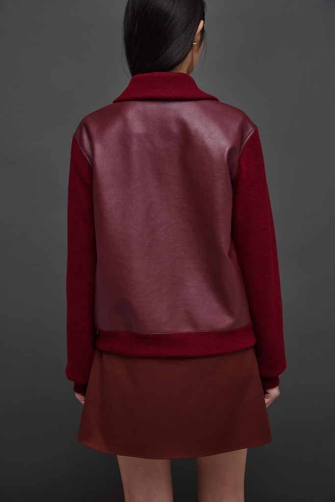 LEHHO VEGAN LEATHER SWEATER