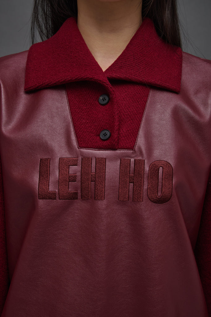 LEHHO VEGAN LEATHER SWEATER