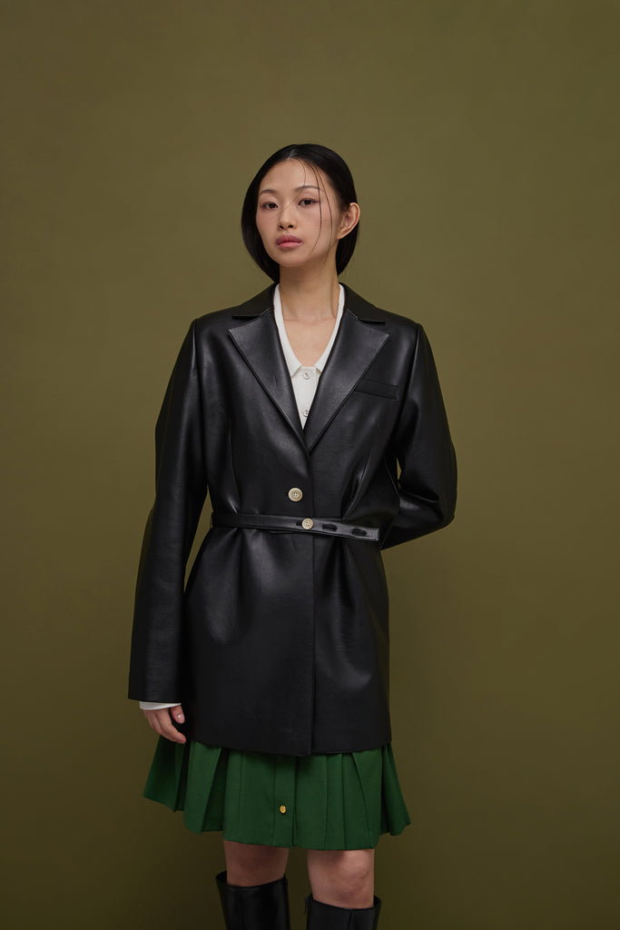 PAPER OVERSIZED VEGAN LEATHER JACKET