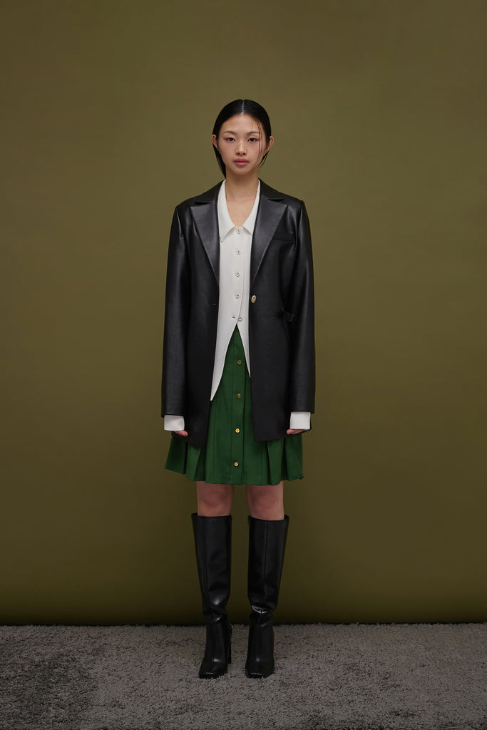 PAPER OVERSIZED VEGAN LEATHER JACKET