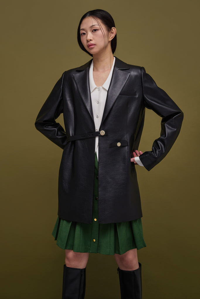 PAPER OVERSIZED VEGAN LEATHER JACKET