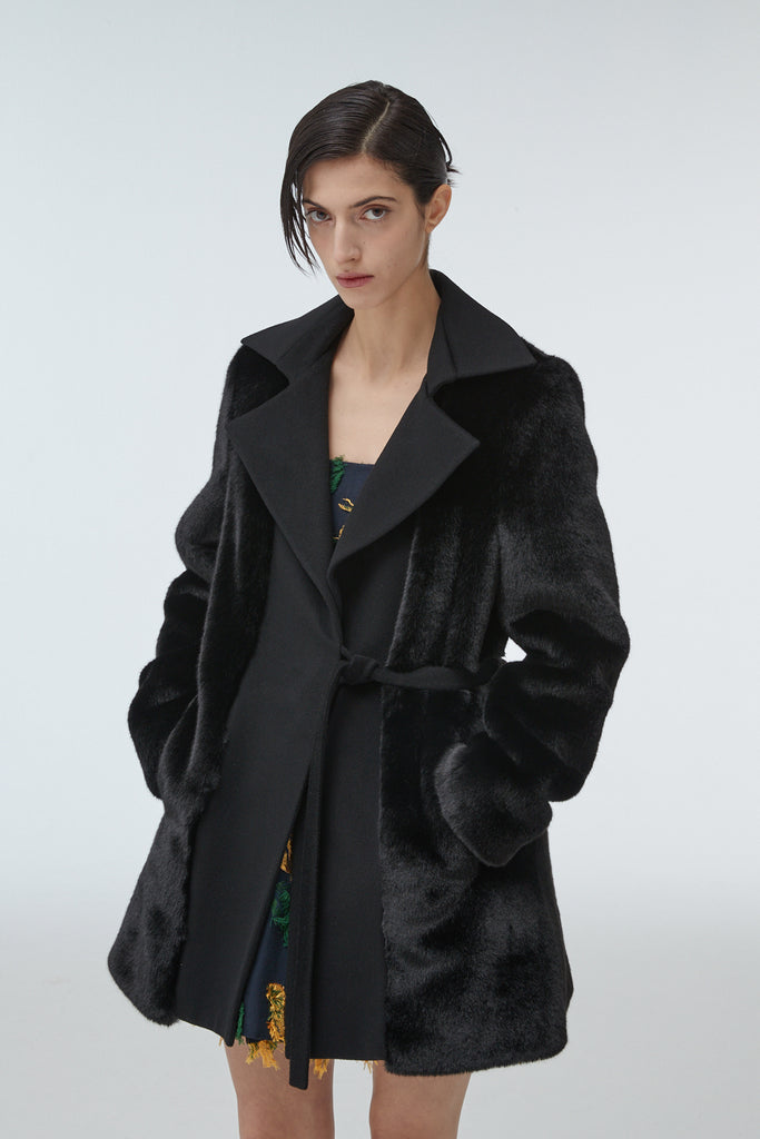 PIERRE FAUX MINK COAT