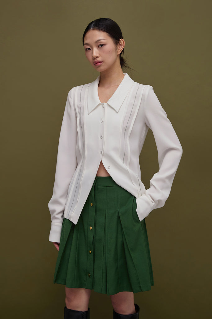 THEA 3 DIMENSIONAL PLEATED SKIRT
