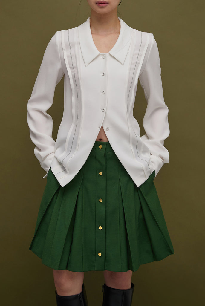 THEA 3 DIMENSIONAL PLEATED SKIRT