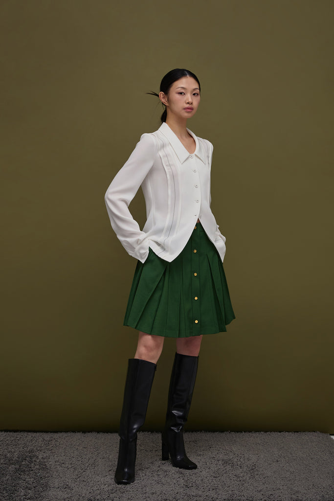 THEA 3 DIMENSIONAL PLEATED SKIRT