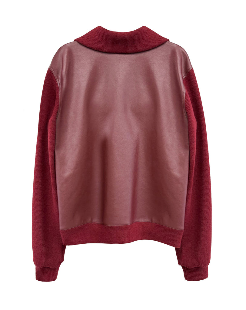 LEHHO VEGAN LEATHER SWEATER