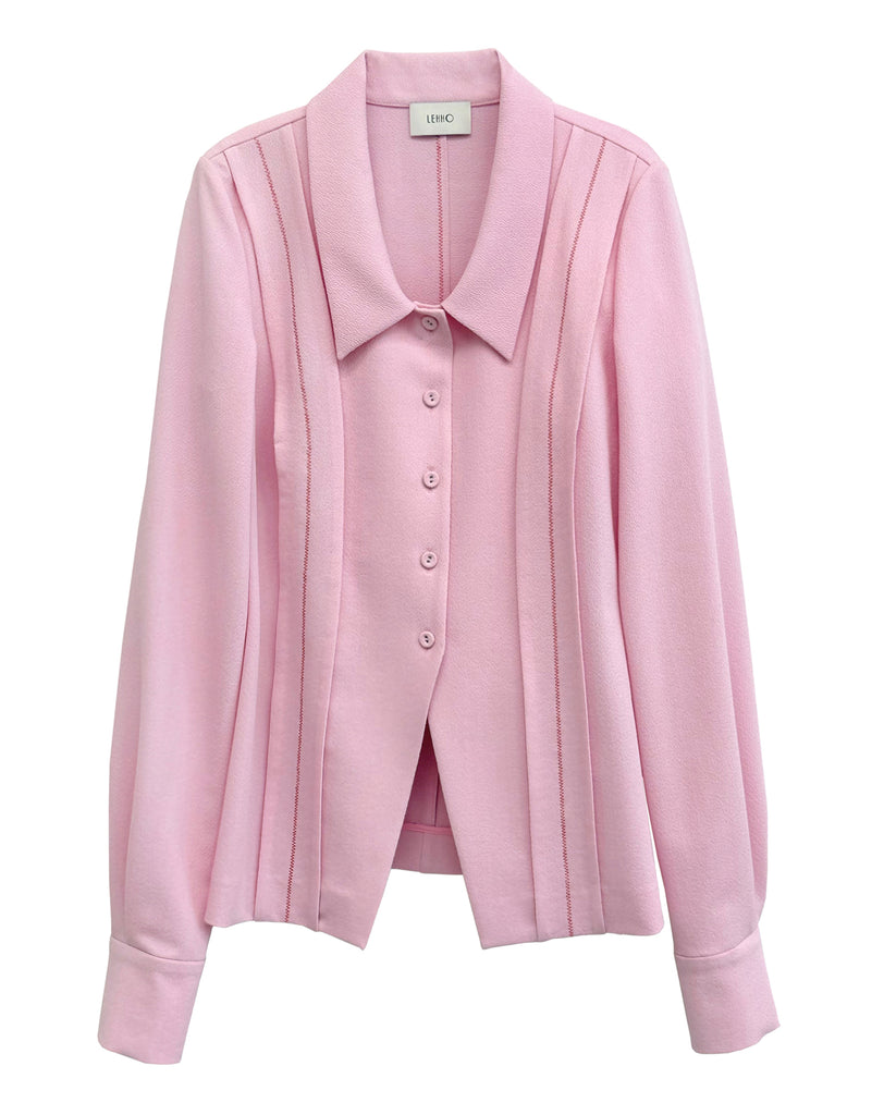 VILAMOURA TEXTURED CREPE LONG SLEEVE SHIRT