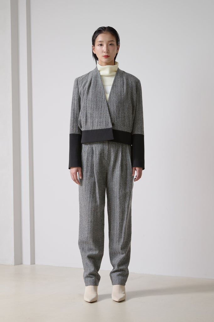 GRACE WOOL HERRINGBONE PANTS