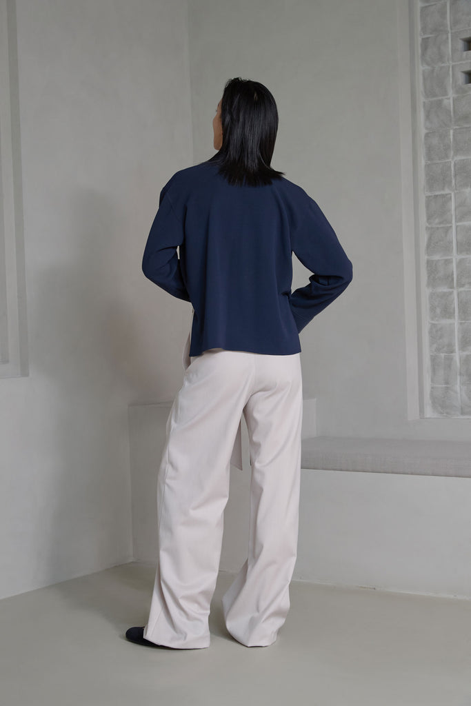 LEHH'O' GEORGETTE CREPE CADY WRAP BLOUSE