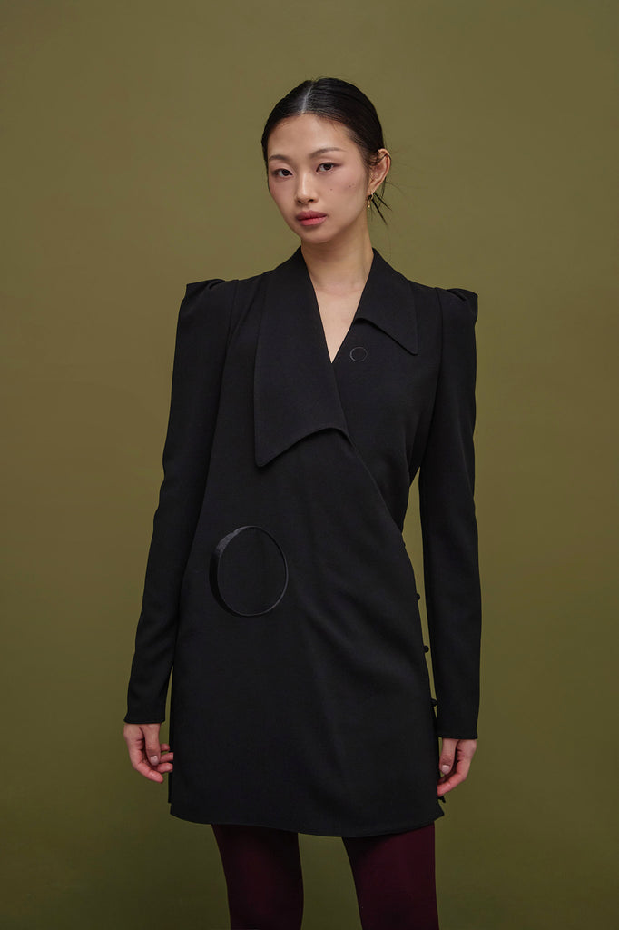 LEHH'O' GEORGETTE CREPE CADY WRAP DRESS