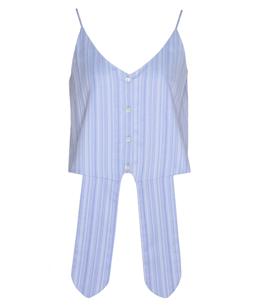 MUELLE BLUE STRIPE JACQUARD TOP