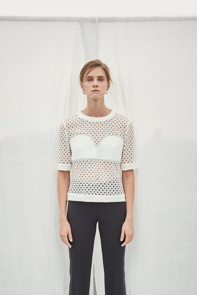 LATTICE LACE TOP