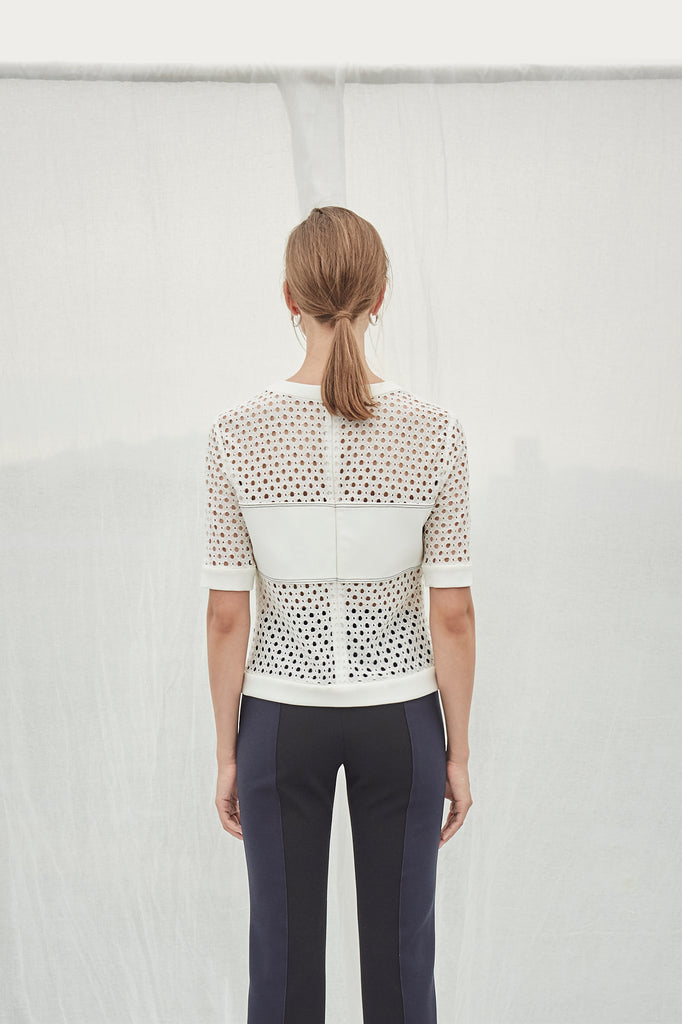 LATTICE LACE TOP