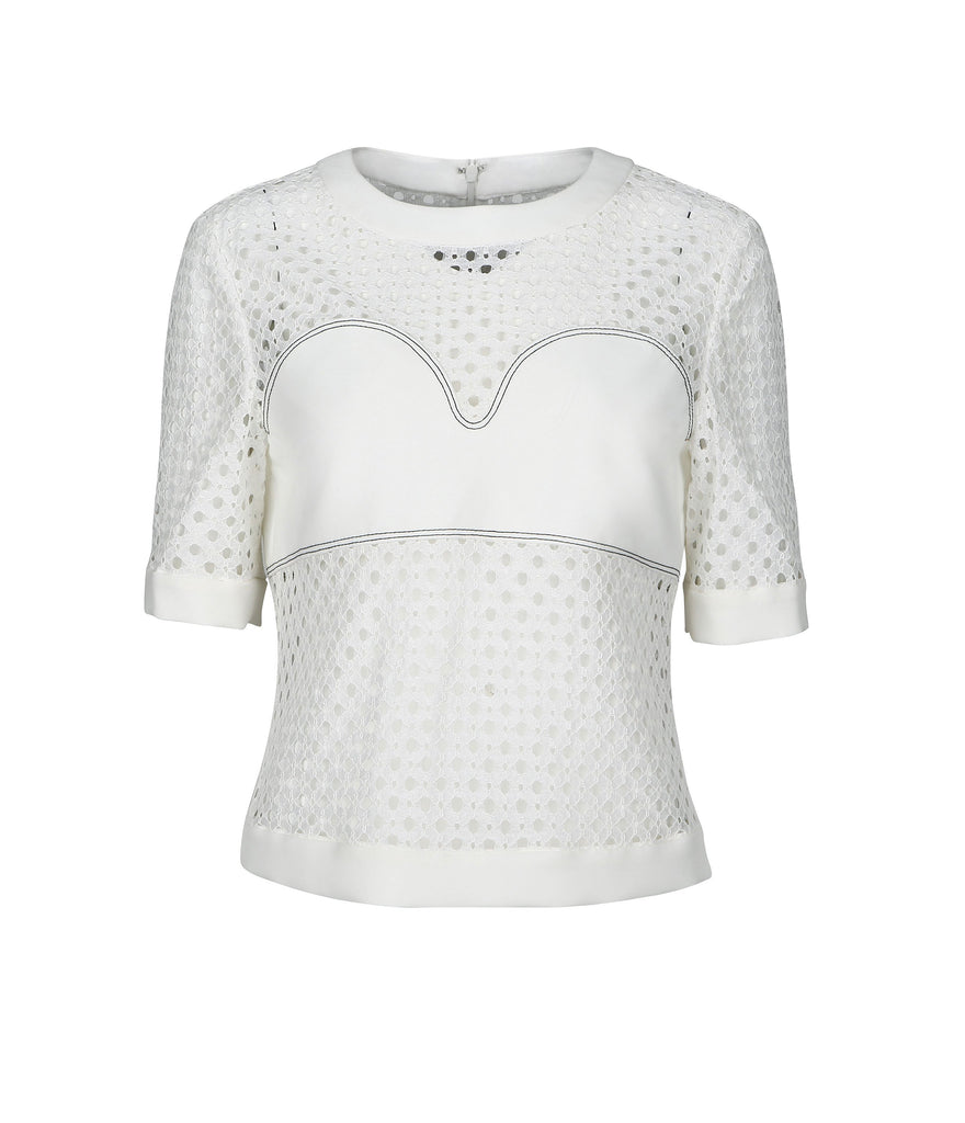 LATTICE LACE TOP