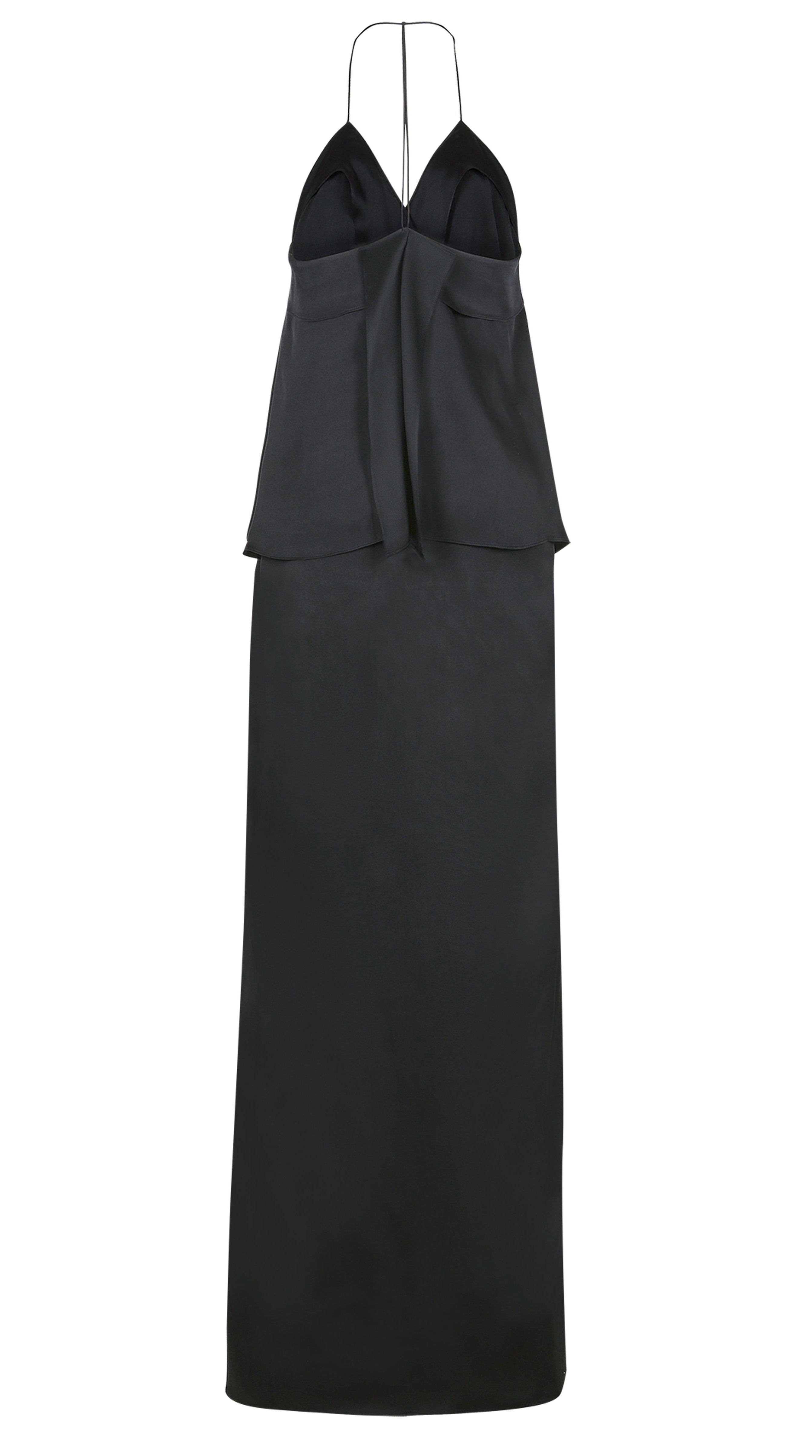 matte silk wrap dress Black Wrap Satin Dress With Flutter Sleeves